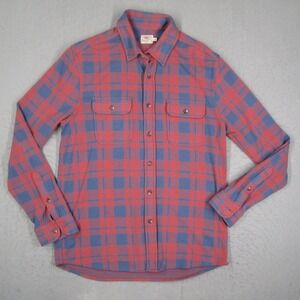 Faherty Brand Mens Legend Sweater Shirt Medium Red Blue Plaid MXF2105-RBE